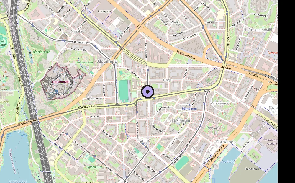 Kartta: Vaasankatu 12, Kallio, Helsinki